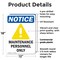 Signmission Maintenance Personnel Only, 12 in W x Rectangle, Plastic OS-2PACK-NS-P-1218-V-14107 - alternate 3
